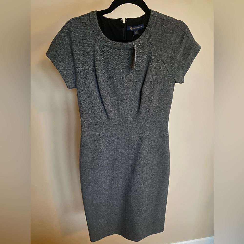 Brooks Brothers Gray Tweed Fitted Bodycon Dress - Sz 2
